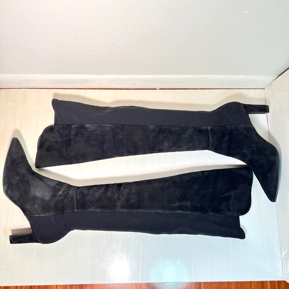 Stuart Weitzman 5050 Suede Pointy Toe Heel Boots - Picture 7 of 12